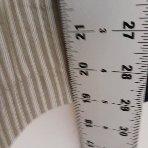 Zara, Mixed Media Pull On Pants (M) Stretch Waist Deep Navy/Khaki & White Stripe - Picture 7 of 15